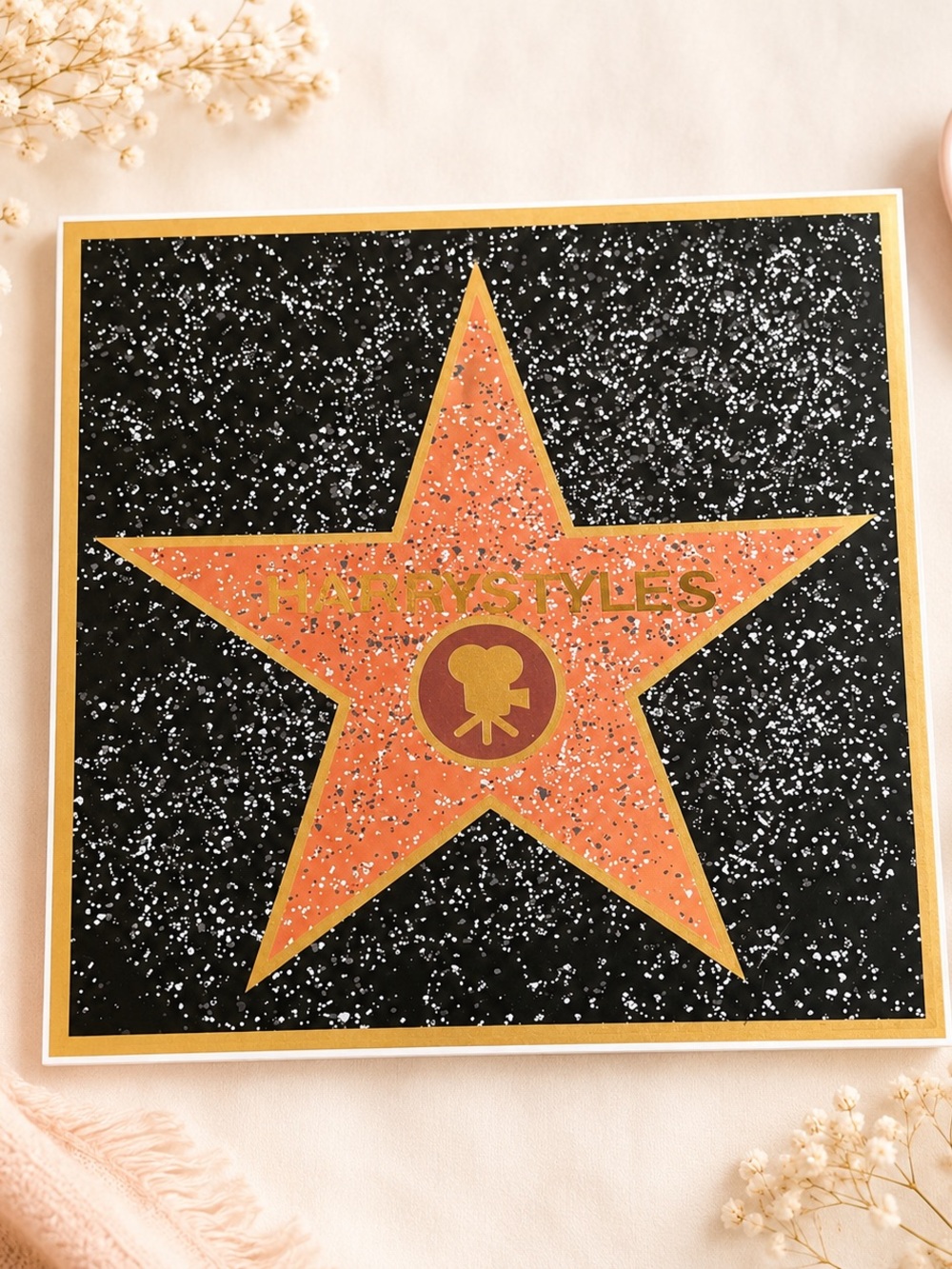 Gold and Pink Hollywood Star Party Sign by Harry Styles 🚨